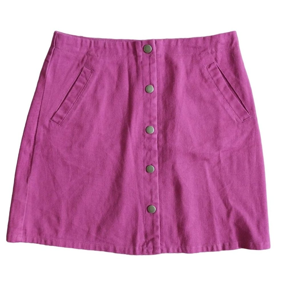 Harper Heritage MAROON Full Snap Pocket Mini Skirt Sz S